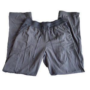 Spread Good Cheer Scrub Pants Womens Medium Gray Pockets Drawstring